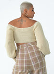 Miller Knot Front Sweater Cream Princess Polly  Cropped 