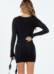 product Princess Polly Square Neck Square Neck  Tarina Long Sleeve Mini Dress Black