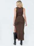 product Princess Polly High Neck  Brenly Mesh Maxi Dress Brown