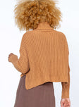Organic Cotton Albie Turtleneck Sweater Tan