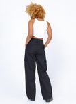 back view of model wearing Princess Polly Leila Pants Black 