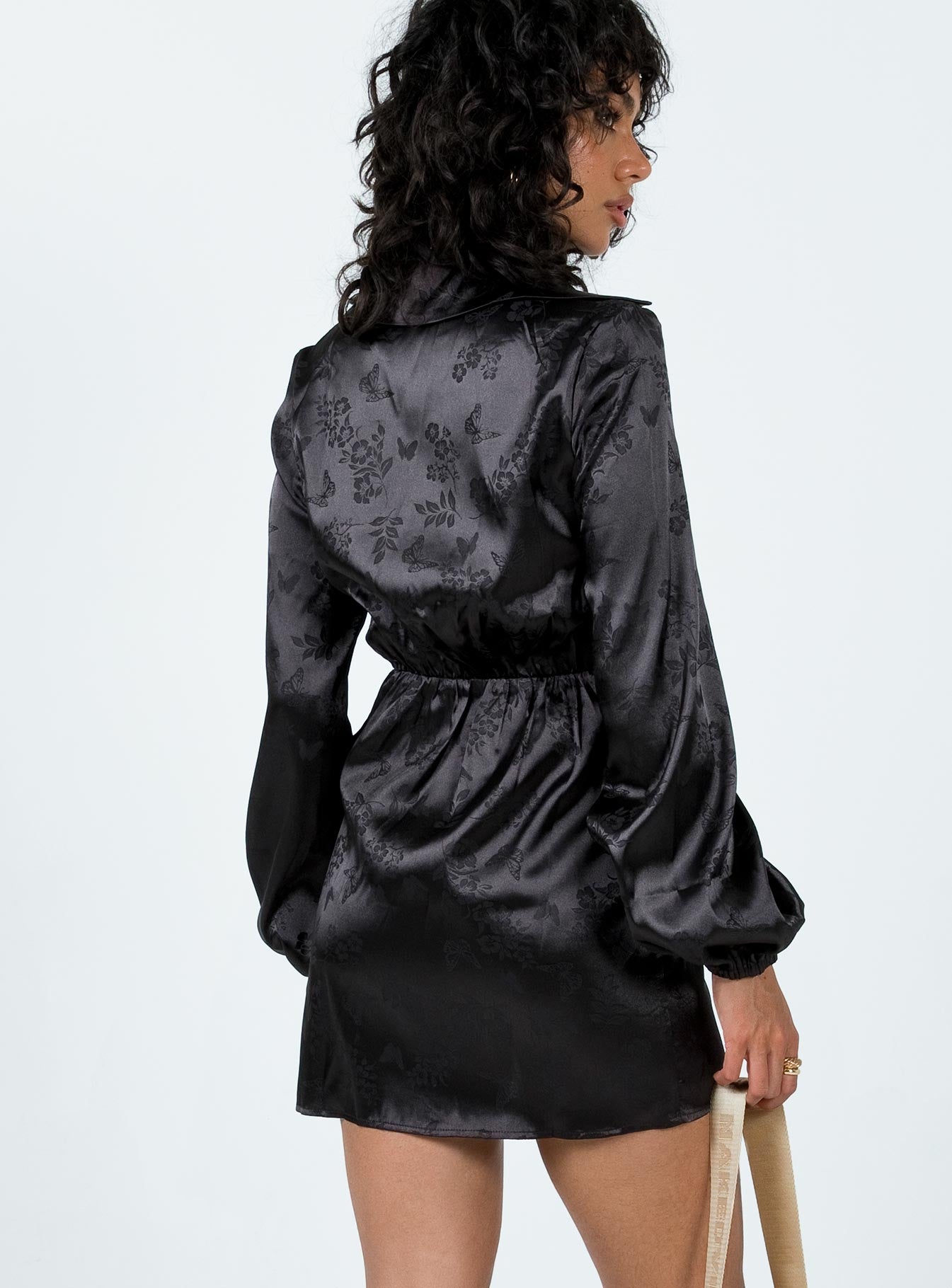 product Princess Polly High Neck  Allira Wrap Mini Dress Black