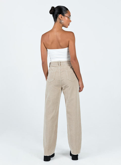 product Princess Polly High Waisted  Kalinda Jeans Beige Cord