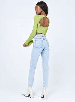 back view of model wearing Princess Polly Taranto Skinny Denim Jeans Low Rise Jeans 