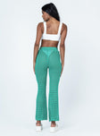 back view of model wearing Princess Polly The Ava Pants Green 