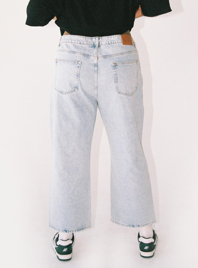Oxford Mom Jeans Mid Wash Denim Curve