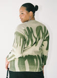 Katie Oversized Sweater Green Curve Princess Polly  regular 