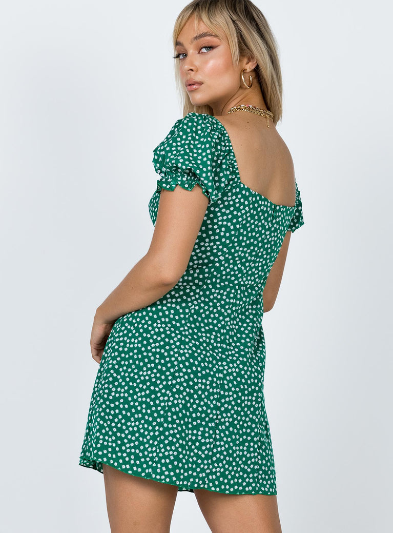 Freyah Floral Mini Dress Green