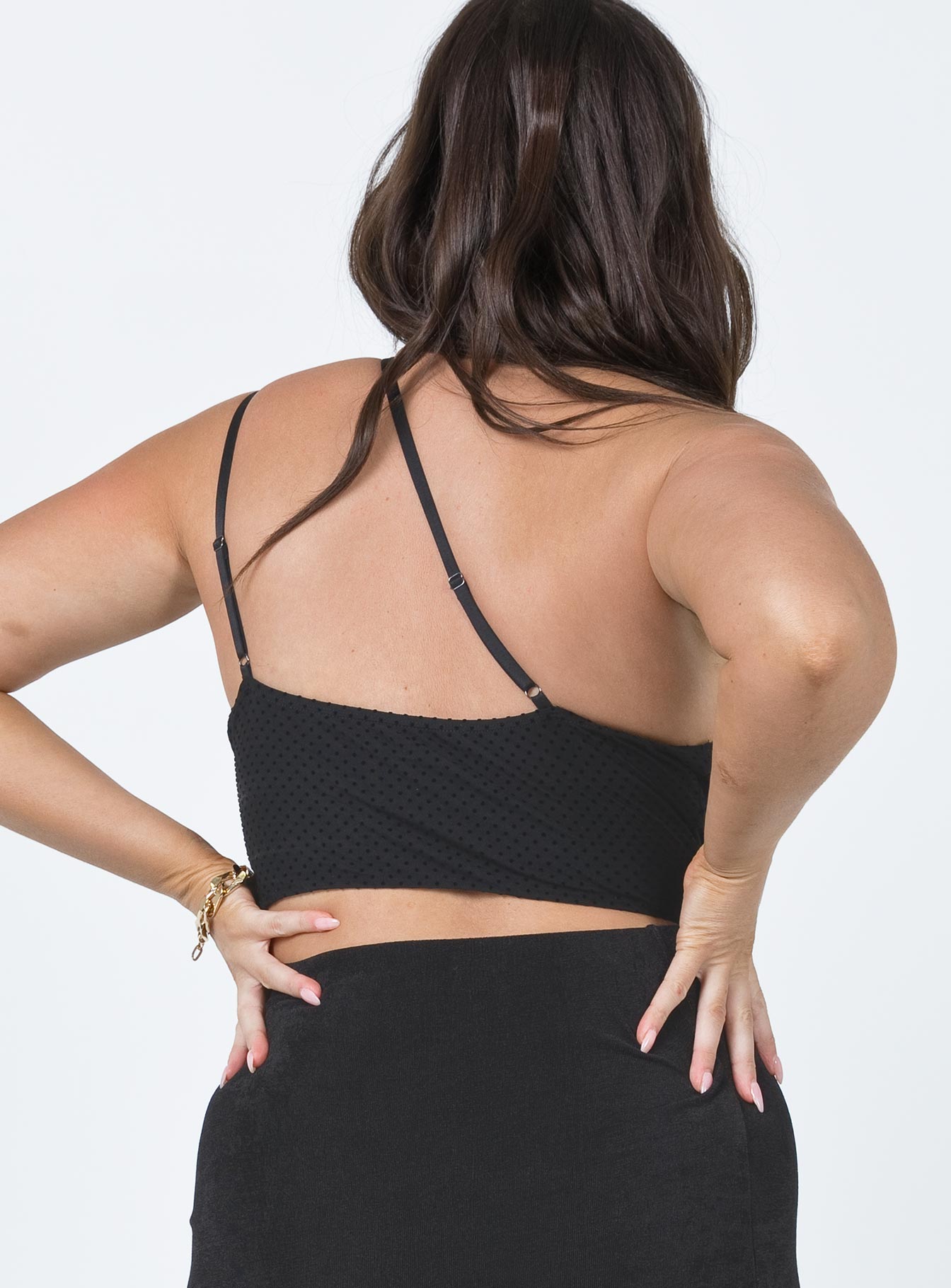 product Princess Polly Sleeveless Asymmetric Neckline  Adonis Top Black