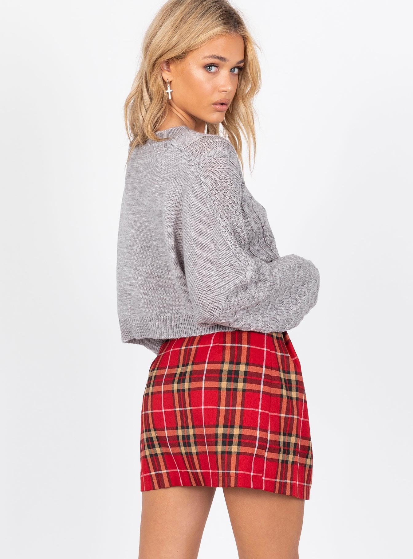 The Stan Cropped Sweater Grey Princess Polly  Cropped 