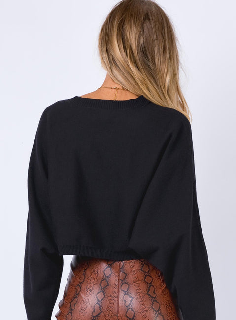 The Thorpe Cropped Sweatshirt Black Princess Polly  Cropped 
