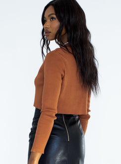 product Princess Polly Short Sleeves Crew Neck  The Michael Top Brown