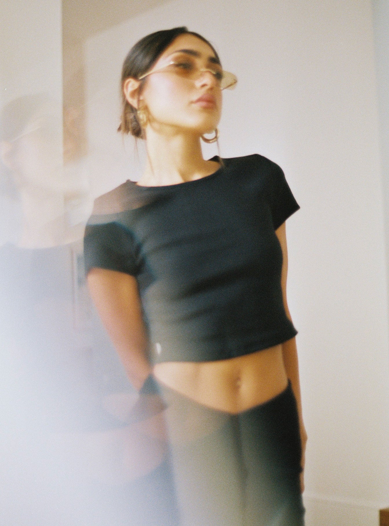 product Princess Polly Short Sleeves High Neck  Classic Crop Tee Black