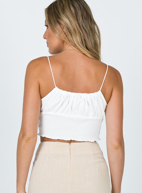back view of model wearing Princess Polly Pamelia Top White 