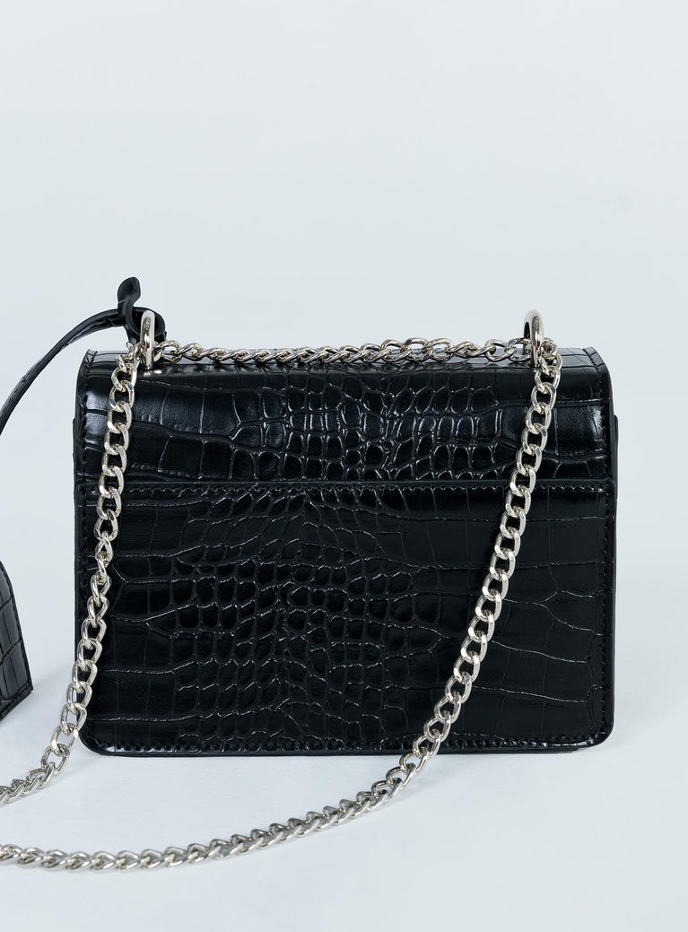 Peta & Jain Lissy Black Croc / Silver