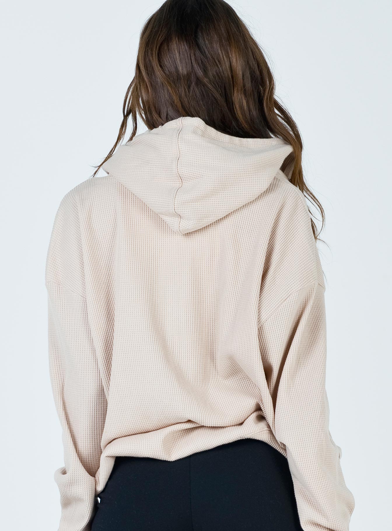 Audrey Oversized Zip Up Sweatshirt Beige Princess Polly  long 