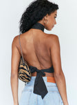 back view of model wearing Princess Polly Paityn Top Black 