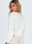 Neveah Cropped Sweater White