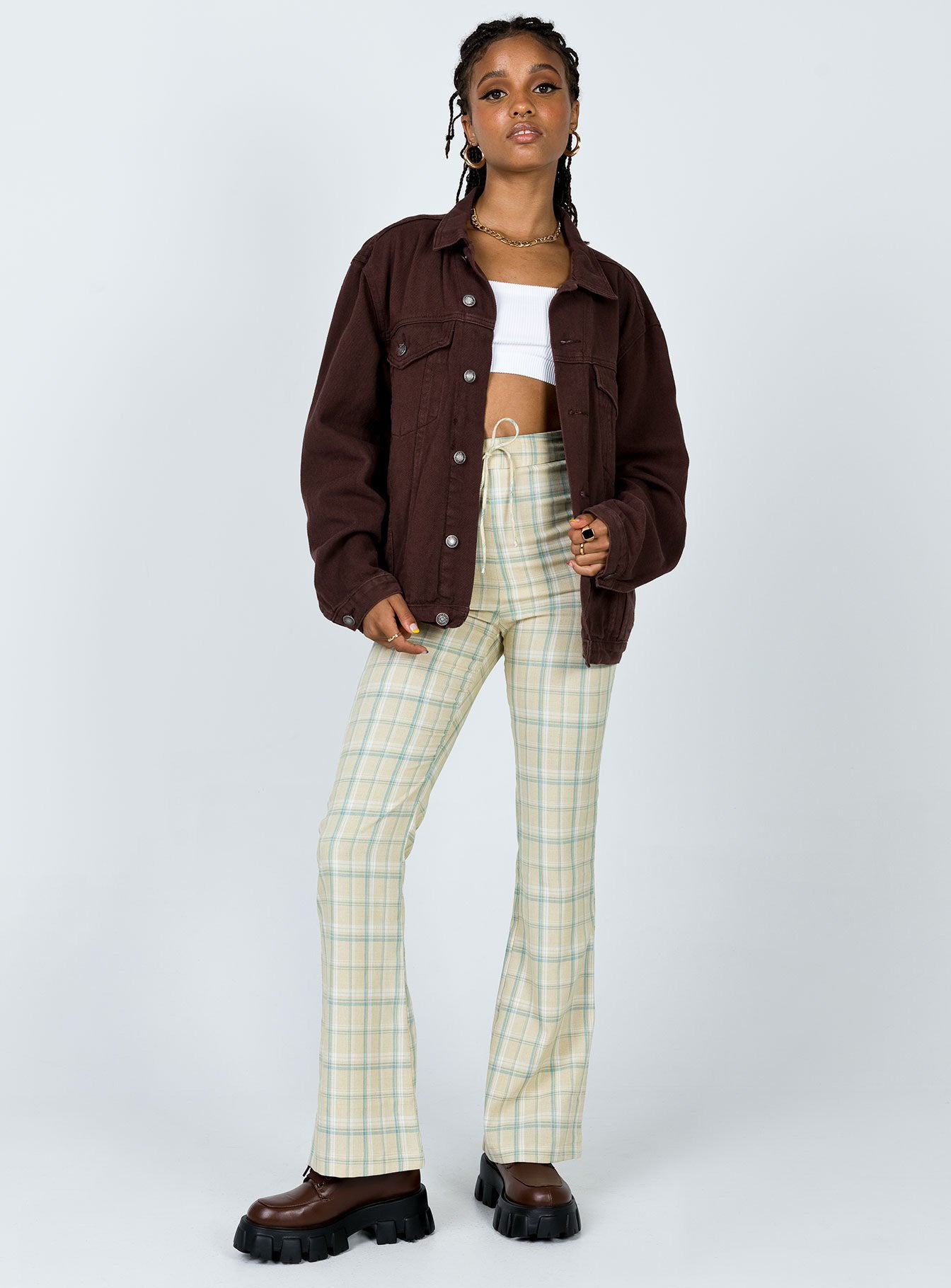 Western Denim Jacket Dark Brown