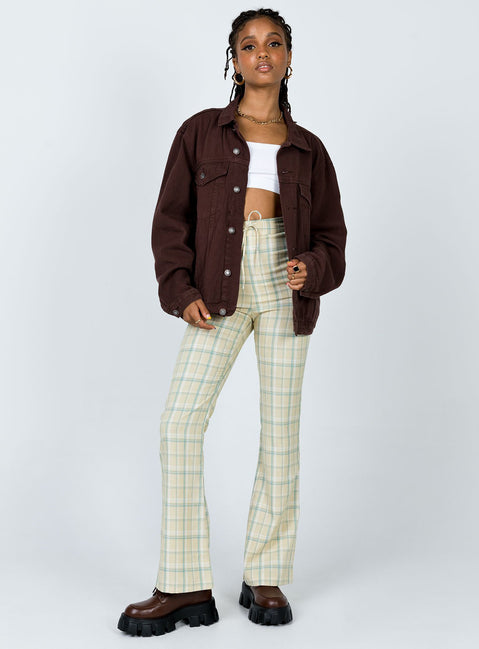 Western Denim Jacket Dark Brown