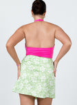 back view of model wearing Princess Polly Kiki Mini Skirt Green 