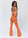 side view of model wearing Princess Polly Boogie Pants Orange 