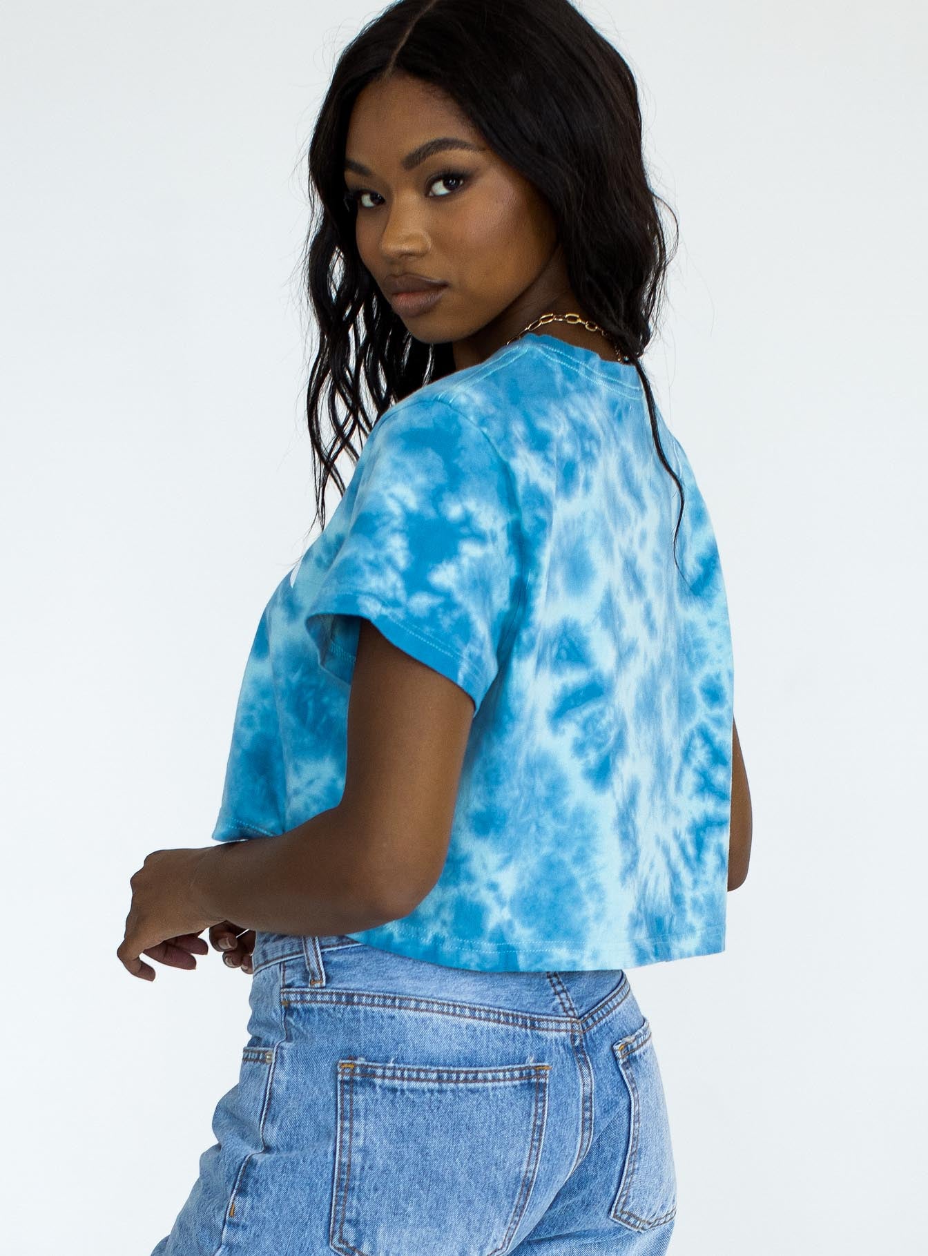 Annandale Blue Tie Dye Cropped Tee