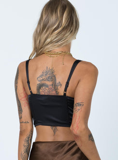 product Princess Polly Three Fourth Sleeves Square Neck  Leonara Top Black