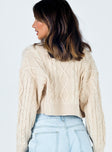 Soleil Cropped Sweater Set Beige Princess Polly  Cropped 
