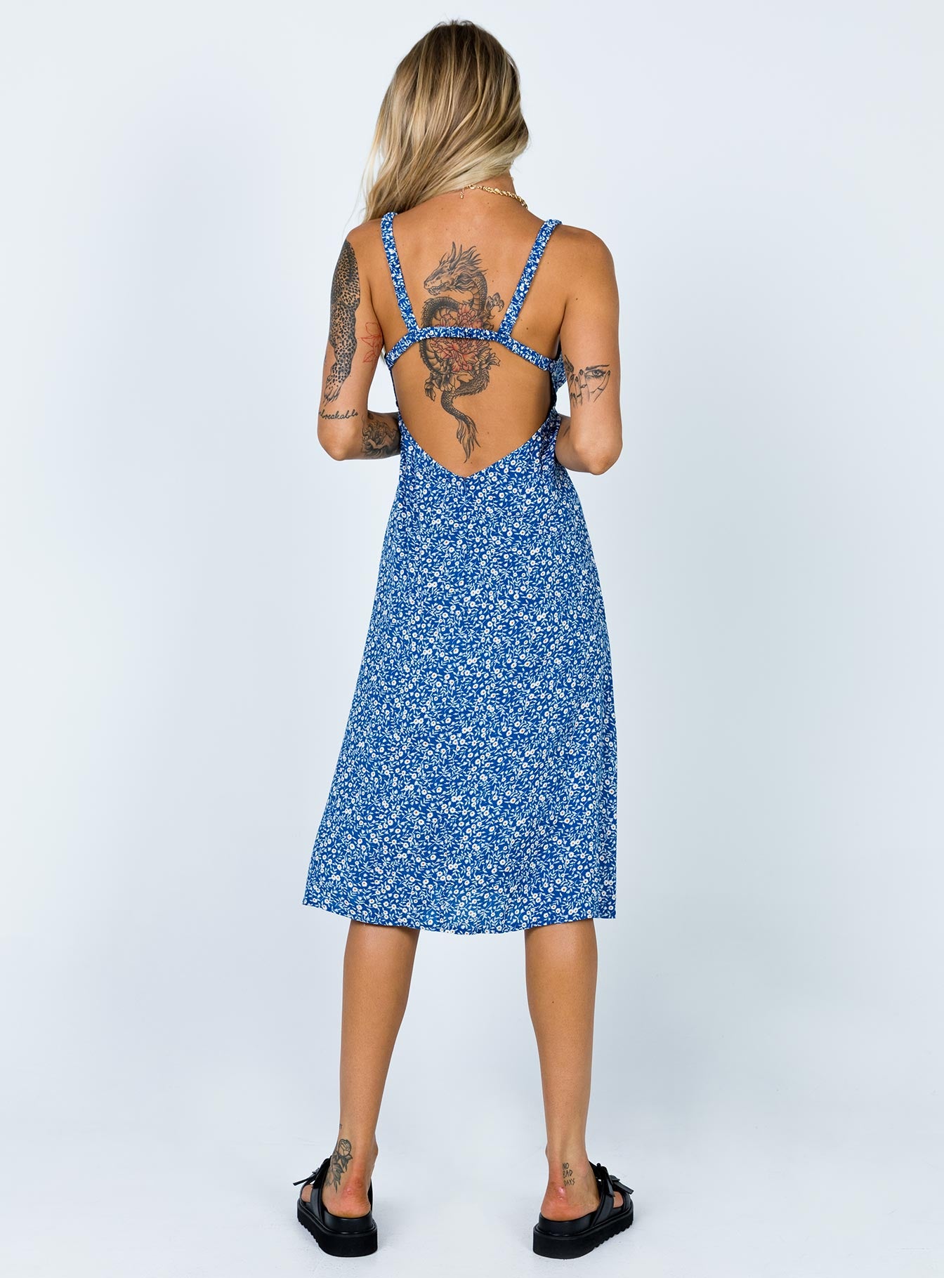 princess polly midi dress Georgia Midi Dress Navy Lower Impact