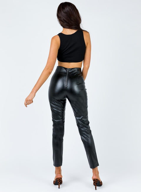 back view of model wearing Princess Polly Lyra Pants Black 