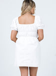 back view of model wearing Princess Polly Aviana Mini Dress White 