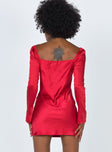 back view of model wearing Princess Polly Star Power Mini Dress Red 