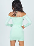 back view of model wearing Princess Polly Taylor Mini Dress Pistachio 