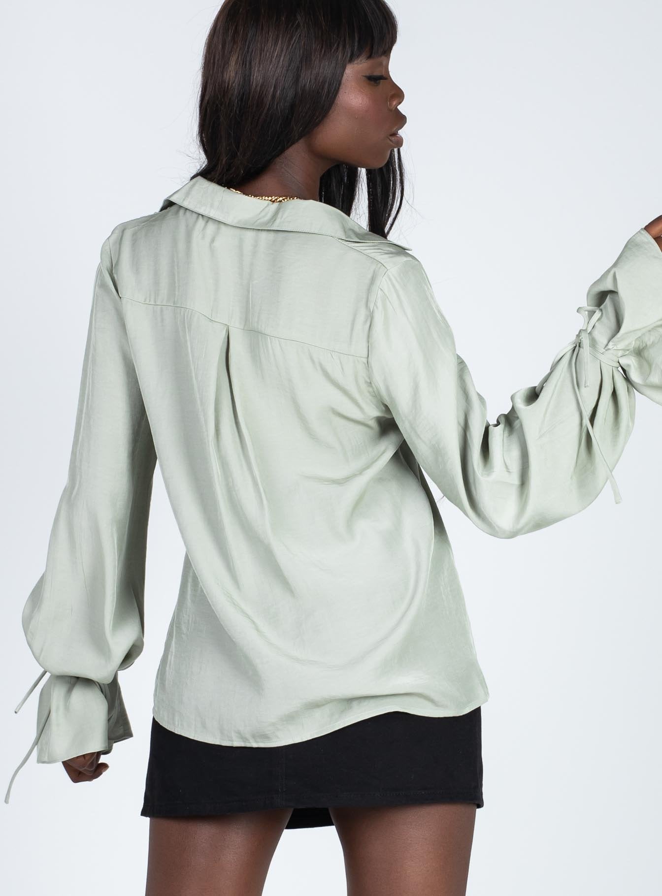 Forbidden Shirt Sage Full Sleeves V-Neck 