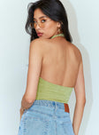 back view of model wearing Princess Polly Silas Top Green 