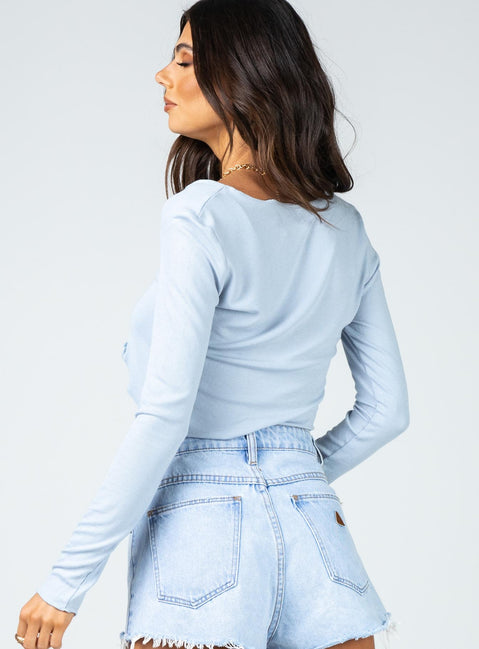 product Princess Polly Full Sleeves Crew Neck  Sebaste Top Blue