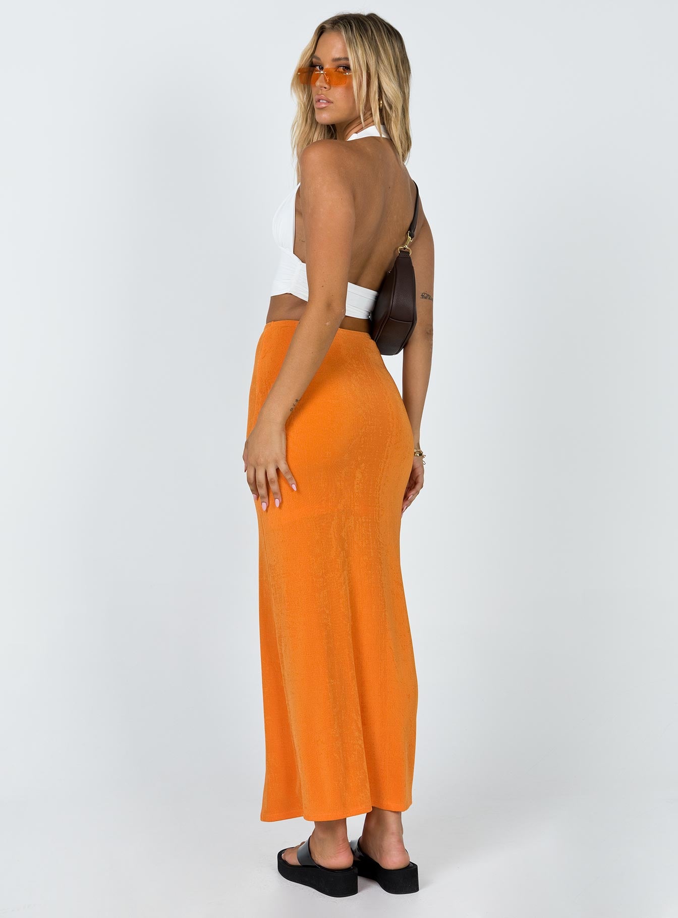product Harriette Maxi Skirt Orange Princess Polly  Maxi 