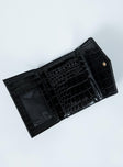 Peta & Jain Maddox Wallet Black Croc