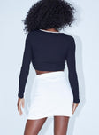 back view of model wearing Princess Polly Alice Mini Skirt White 