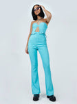 Princess Polly  Mid Way Laced Flare Pants Blue