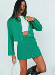 Aurelie Denim Mini Skirt Green