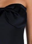 Princess Polly Asymmetric Neckline  Kesy Bow Tie Maxi Dress Black