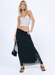 Front view of model wearing  front Seabrook Maxi Skirt Black Princess Polly  Maxi 