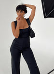 Catsuit Scooped neckline Invisible zip fastening at back Straight leg  Good stretch Unlined 