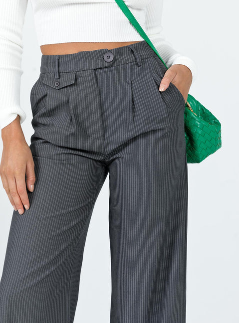 back view of model wearing Princess Polly Karcher Pants Black 