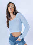 Raye Sweater Blue Princess Polly  Cropped 