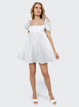 Princess Polly Square Neck  Alaya Mini Dress White
