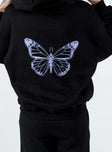 Lilly Butterfly Hoodie Black Princess Polly  regular 
