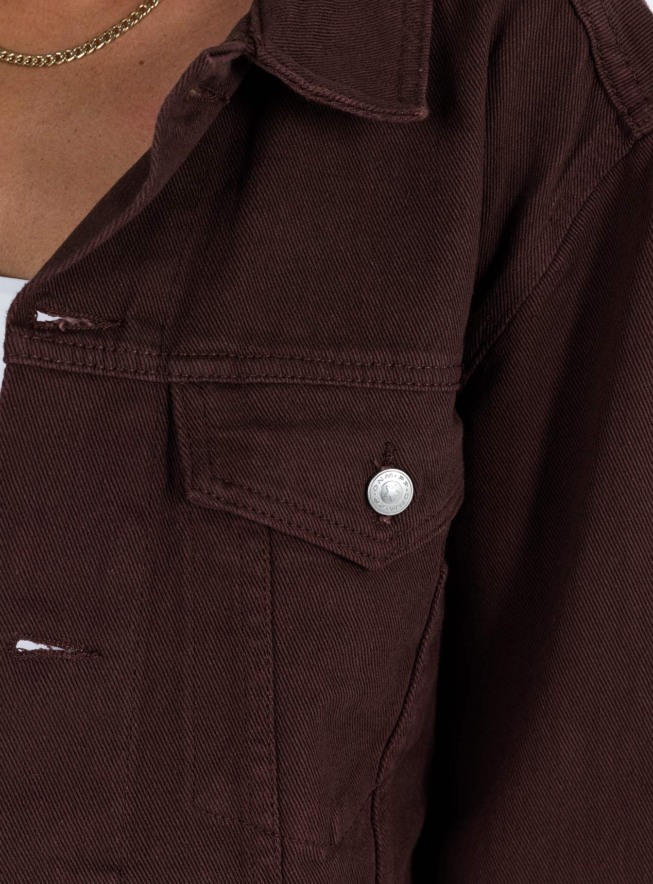 Western Denim Jacket Dark Brown